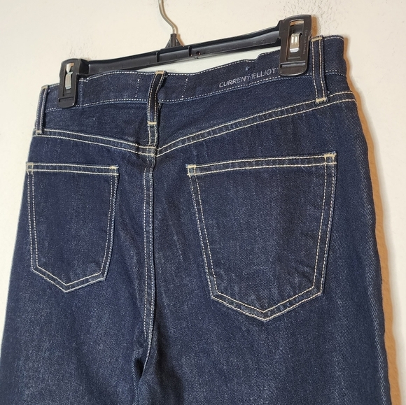 Current Elliot darkwash straightleg jeans.  Women's size 27. Button fly. - Picture 5 of 15